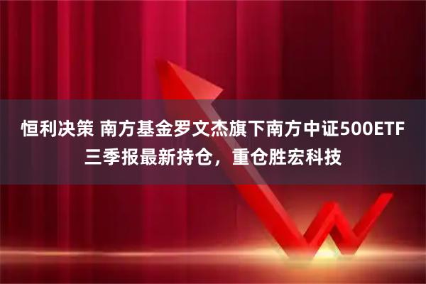 恒利决策 南方基金罗文杰旗下南方中证500ETF三季报最新持仓，重仓胜宏科技